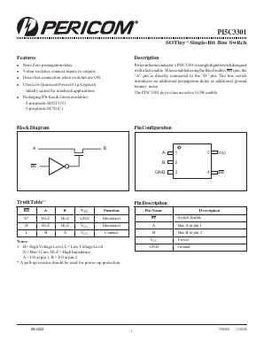 PI5C3301 Datasheet PDF Pericom Semiconductor