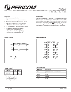 PI5C3245S Datasheet PDF Pericom Semiconductor