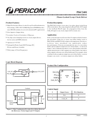 PI6C2401 Datasheet PDF Pericom Semiconductor