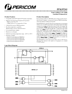 PI74LPT543 Datasheet PDF Pericom Semiconductor