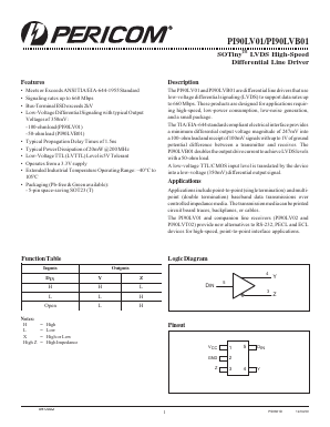PI90LVB01 Datasheet PDF Pericom Semiconductor