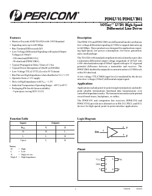 PI90LVB01 Datasheet PDF Pericom Semiconductor
