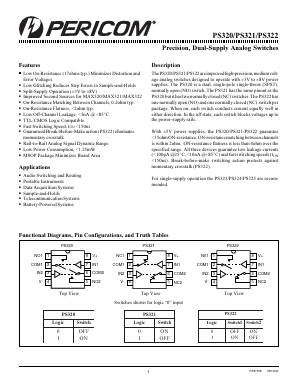 PS320 Datasheet PDF Pericom Semiconductor