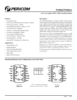 PS4066CEE Datasheet PDF Pericom Semiconductor