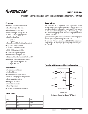 PI5A4599ATEX Datasheet PDF Pericom Semiconductor