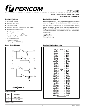 PI5C16234CA Datasheet PDF Pericom Semiconductor