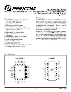 PI6C3Q991 Datasheet PDF Pericom Semiconductor