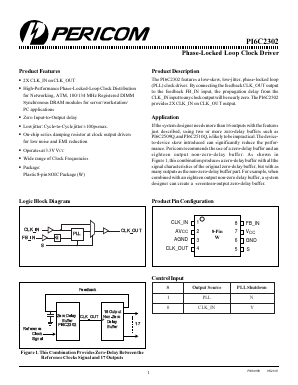 PI6C2302W Datasheet PDF Pericom Semiconductor