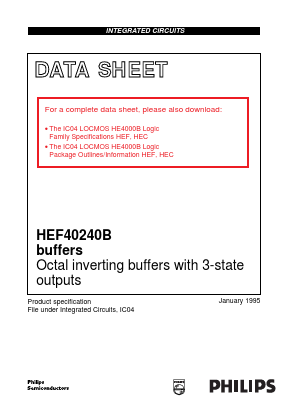 HEF40240BPN Datasheet PDF Philips Electronics