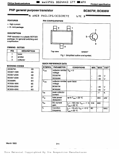 BC807-25W Datasheet PDF Philips Electronics