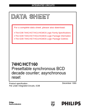 74HCT160DB Datasheet PDF Philips Electronics
