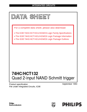 74HC132D Datasheet PDF Philips Electronics