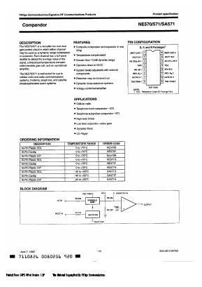 NE571F Datasheet PDF Philips Electronics