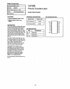 10165 Datasheet PDF Philips Electronics