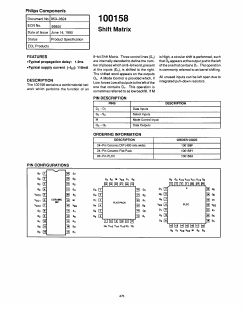 100158A Datasheet PDF Philips Electronics