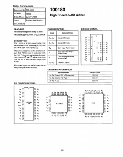 100180 Datasheet PDF Philips Electronics