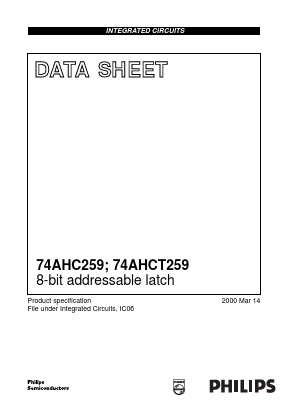 74AHCT259PW Datasheet PDF Philips Electronics