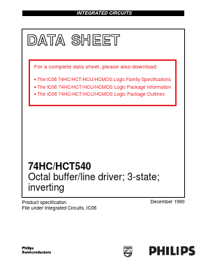 74HC540 Datasheet PDF Philips Electronics