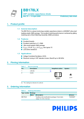 BB178LX Datasheet PDF Philips Electronics