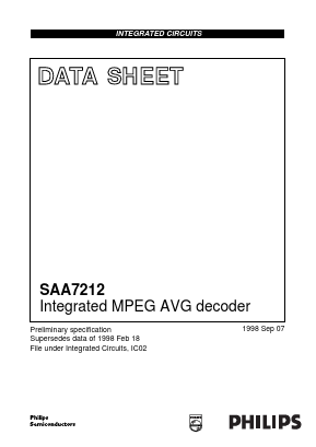 SAA7212 Datasheet PDF Philips Electronics