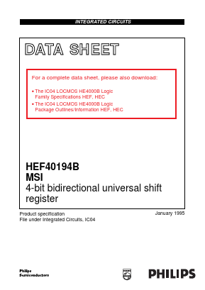 HEC40194BP Datasheet PDF Philips Electronics