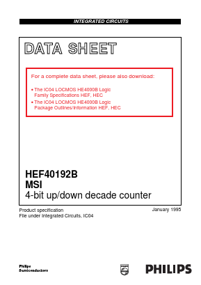 HEC40192BU Datasheet PDF Philips Electronics