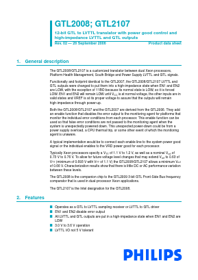 GTL2008 Datasheet PDF Philips Electronics