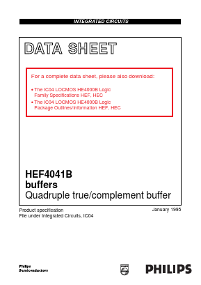 HEF4041BD Datasheet PDF Philips Electronics