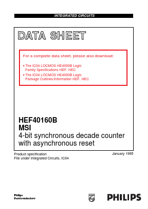 HEF40160BT Datasheet PDF Philips Electronics