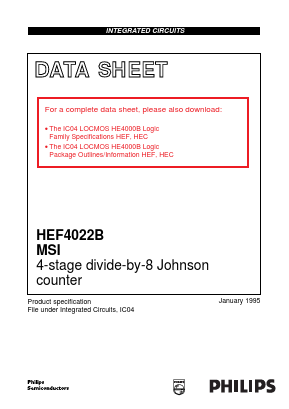 HEF4022B Datasheet PDF Philips Electronics