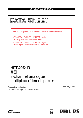 HEF4051BD Datasheet PDF Philips Electronics