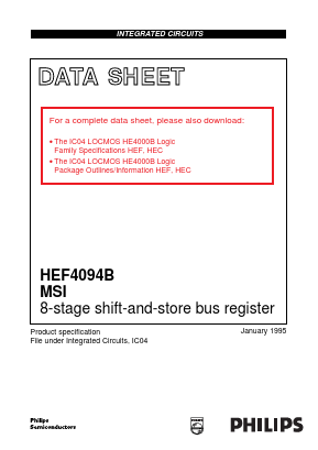 HEF4094B Datasheet PDF Philips Electronics