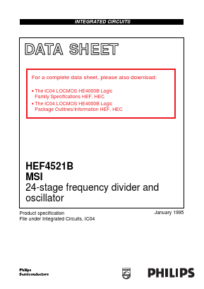 HEF4521BP Datasheet PDF Philips Electronics