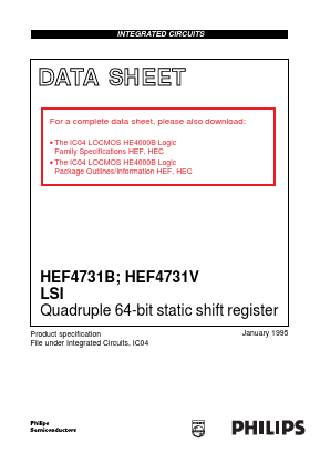 HEF4731V Datasheet PDF Philips Electronics