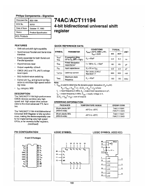74ACT11194 Datasheet PDF Philips Electronics