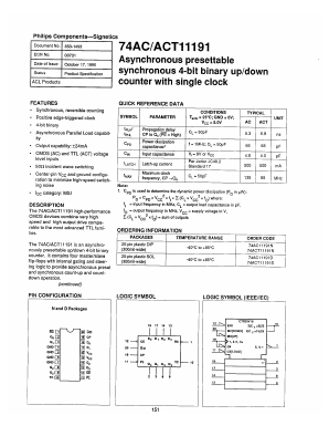 74AC11191N Datasheet PDF Philips Electronics
