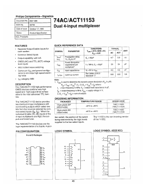 74AC11153 Datasheet PDF Philips Electronics