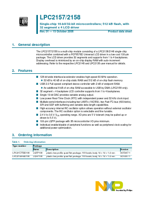 LPC2157FBD100 Datasheet PDF Philips Electronics