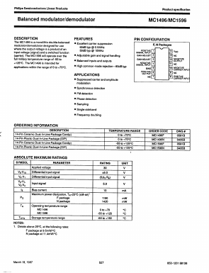 MC1496 Datasheet PDF Philips Electronics