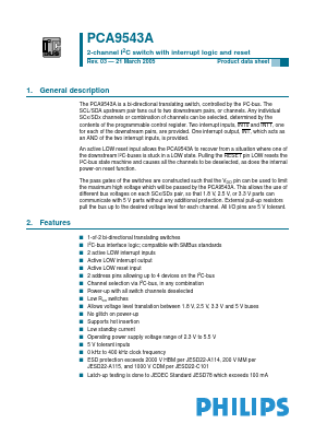 PCA9543A Datasheet PDF Philips Electronics