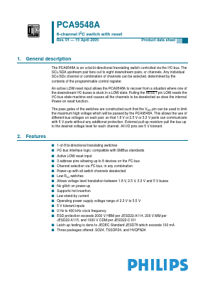 PCA9548ABS Datasheet PDF Philips Electronics