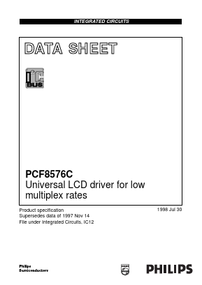 PCF8576CU Datasheet PDF Philips Electronics
