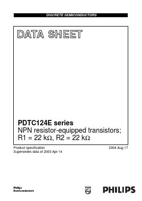 PDTC124EK Datasheet PDF Philips Electronics