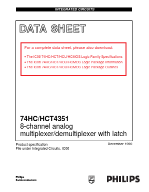 74HCT4351D Datasheet PDF Philips Electronics