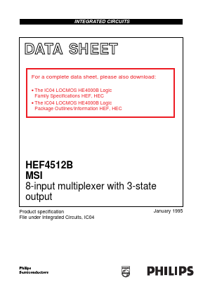 HEF4512BDB Datasheet PDF Philips Electronics