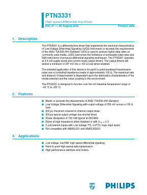 PTN3331D Datasheet PDF Philips Electronics