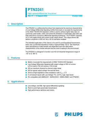 PTN3341D Datasheet PDF Philips Electronics