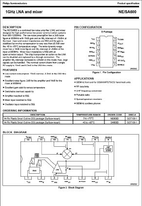 NE600D Datasheet PDF Philips Electronics