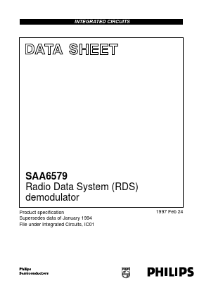SAA6579 Datasheet PDF Philips Electronics
