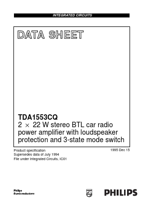 TDA1553 Datasheet PDF Philips Electronics